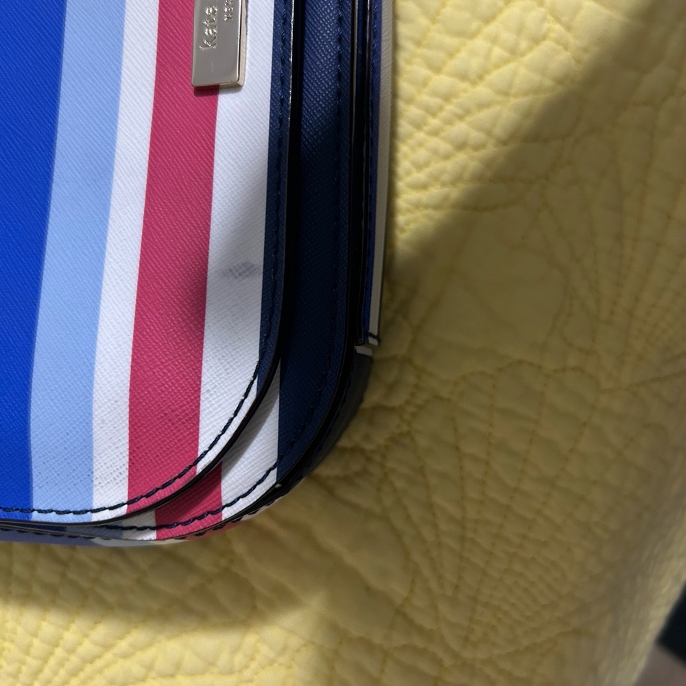 Kate Spade Blue and Pink Striped Crossbody Bag and coin purse - Picture 5 of 7